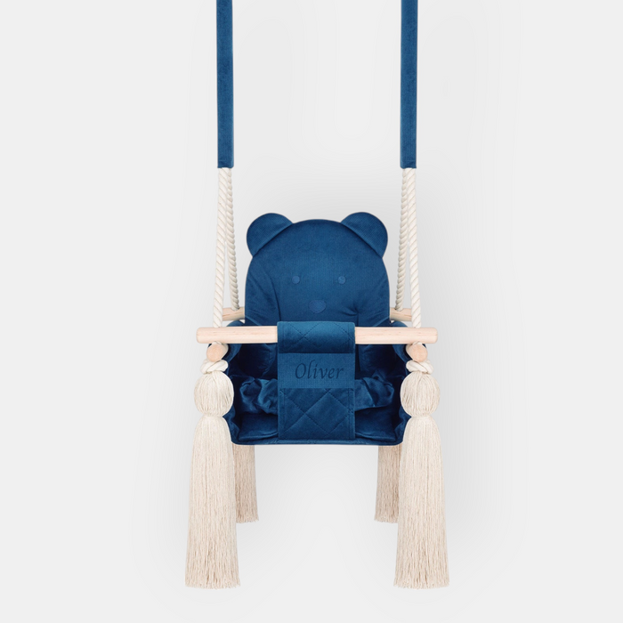 Altalena per Bambini in Velluto Blu Scuro - Altalena Interno