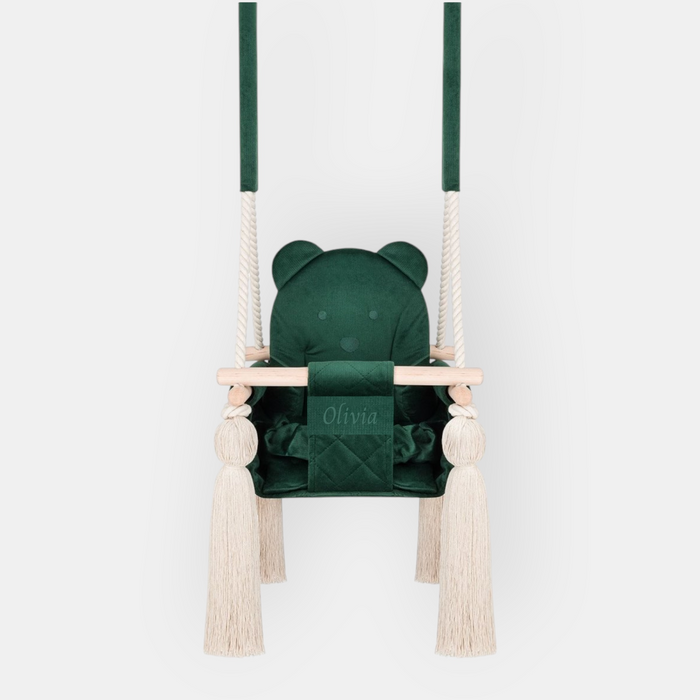Altalena per Bambini in Velluto Verde - Altalena Interno