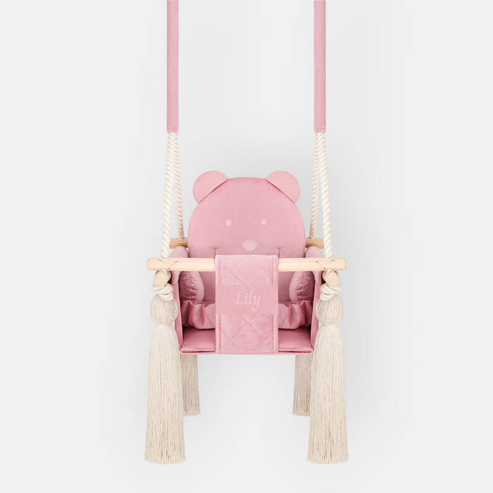 Altalena per Bambini in Velluto Rosa - Altalena Interno