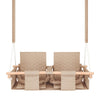 Altalena Doppia da Giardino in Beige - Impermeabile per Esterno e Interno
