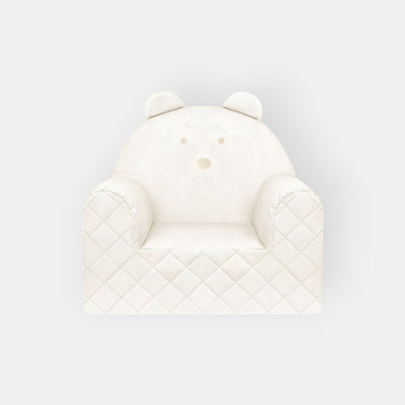 Poltroncina Cameretta a Forma di Orso in Velluto Beige
