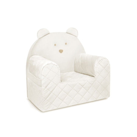 Poltroncina Cameretta a Forma di Orso in Velluto Beige