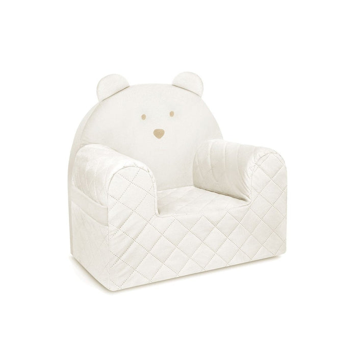 Poltroncina Cameretta a Forma di Orso in Velluto Beige