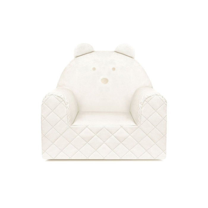 Poltroncina Cameretta a Forma di Orso in Velluto Beige