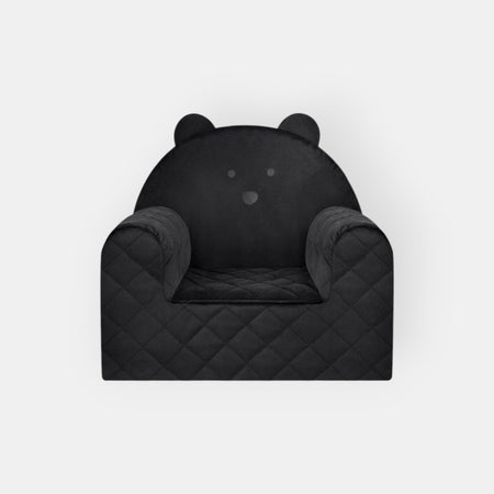 Poltroncina Cameretta a Forma di Orso in Velluto Nero