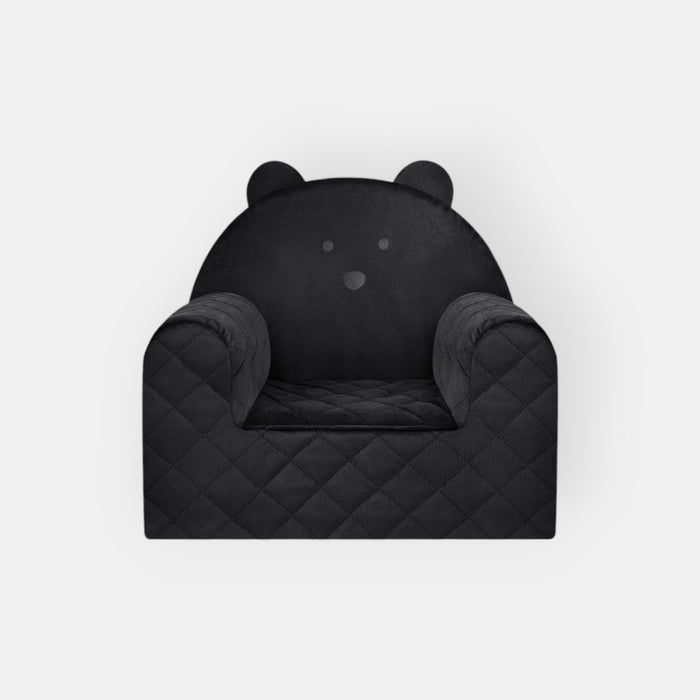 Poltroncina Cameretta a Forma di Orso in Velluto Nero