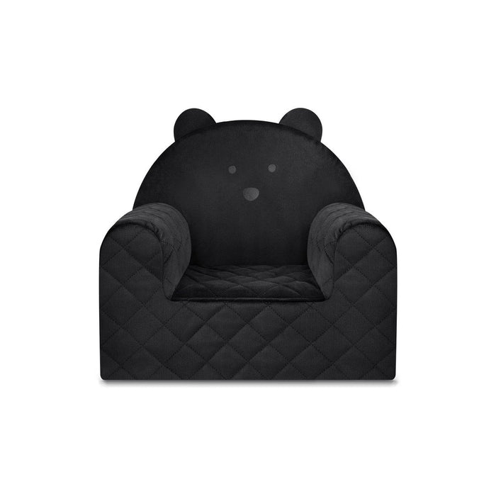 Poltroncina Cameretta a Forma di Orso in Velluto Nero