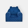 Poltroncina Cameretta a Forma di Orso in Velluto Blu Scuro