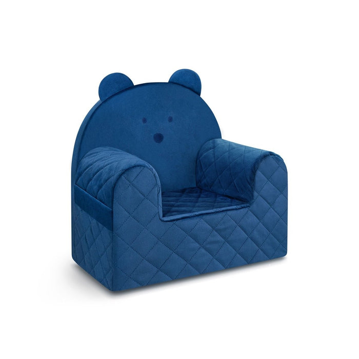 Poltroncina Cameretta a Forma di Orso in Velluto Blu Scuro