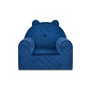 Poltroncina Cameretta a Forma di Orso in Velluto Blu Scuro