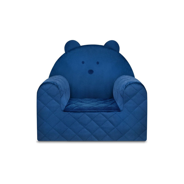 Poltroncina Cameretta a Forma di Orso in Velluto Blu Scuro