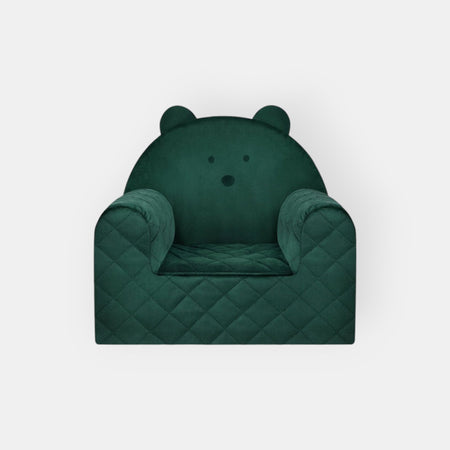 Poltroncina Cameretta a Forma di Orso in Velluto Verde