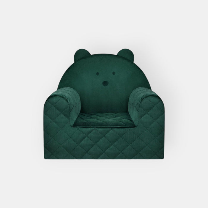 Poltroncina Cameretta a Forma di Orso in Velluto Verde