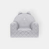 Poltroncina Cameretta a Forma di Orso in Velluto Grigio Chiaro