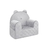 Poltroncina Cameretta a Forma di Orso in Velluto Grigio Chiaro