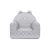 Poltroncina Cameretta a Forma di Orso in Velluto Grigio Chiaro