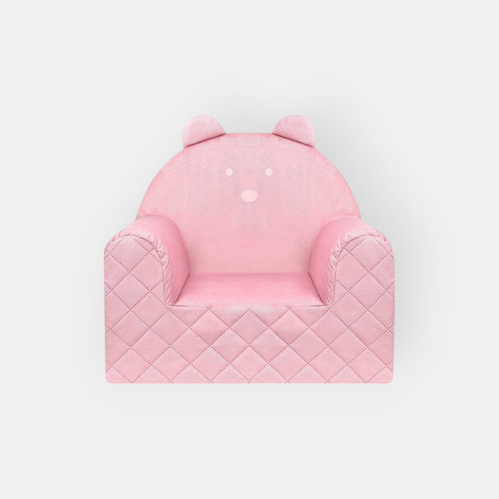 Poltroncina Cameretta a Forma di Orso in Velluto Rosa