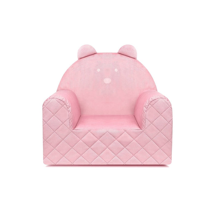 Poltroncina Cameretta a Forma di Orso in Velluto Rosa