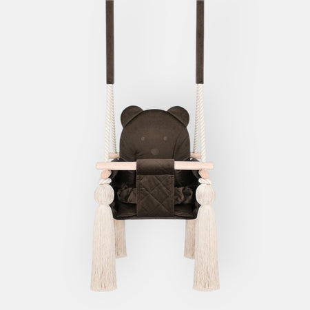 Altalena per Bambini in Velluto Marrone - Altalena Interno