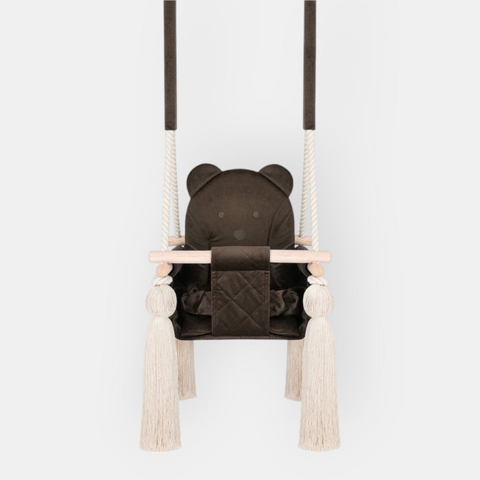 Altalena per Bambini in Velluto Marrone - Altalena Interno