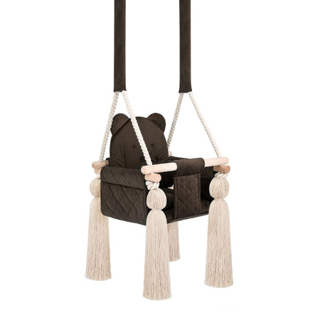 Altalena per Bambini in Velluto Marrone - Altalena Interno