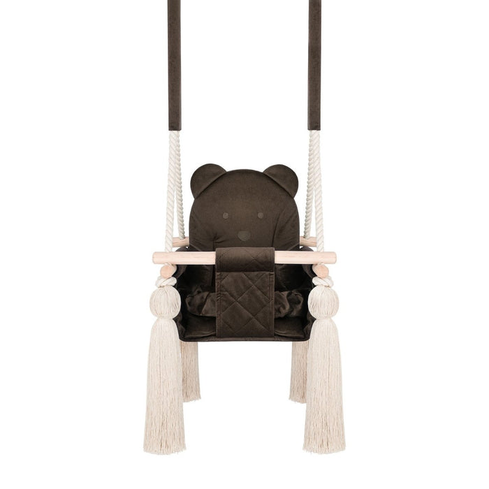 Altalena per Bambini in Velluto Marrone - Altalena Interno