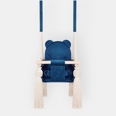 Altalena per Bambini in Velluto Blu Scuro - Altalena Interno