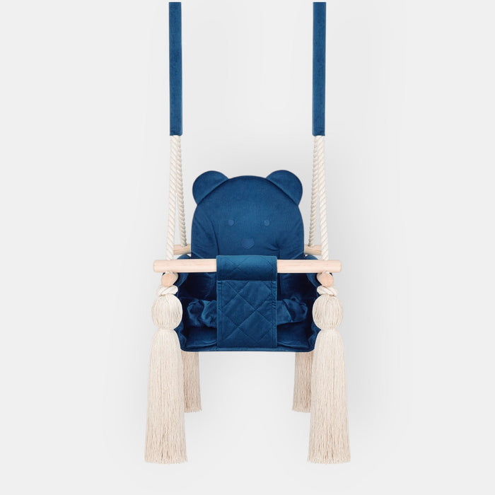 Altalena per Bambini in Velluto Blu Scuro - Altalena Interno