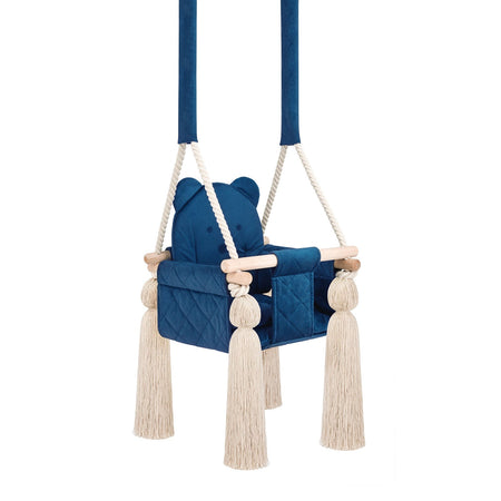 Altalena per Bambini in Velluto Blu Scuro - Altalena Interno
