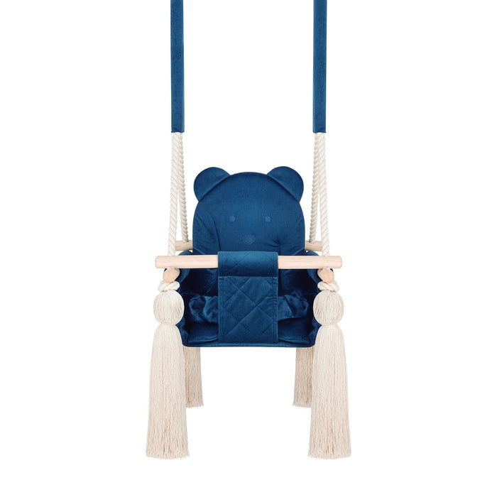 Altalena per Bambini in Velluto Blu Scuro - Altalena Interno