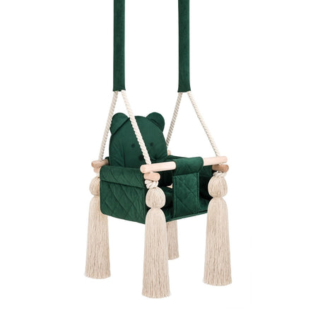 Altalena per Bambini in Velluto Verde - Altalena Interno
