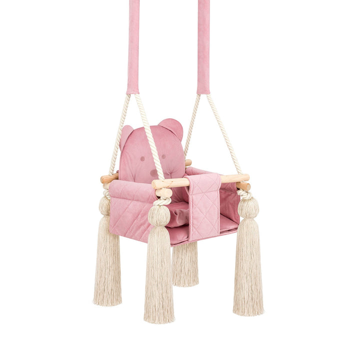 Altalena per Bambini in Velluto Rosa - Altalena Interno