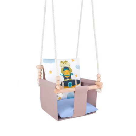 Altalena per Bambini con Motivo Coccodrillo - Altalena Interno con Cuscini