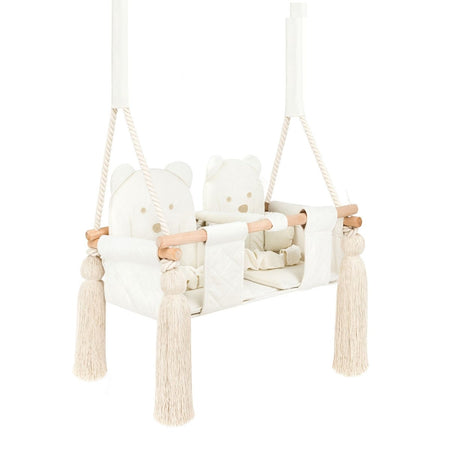 Altalena Doppia per Bambini in Beige - Altalena per Gemelli