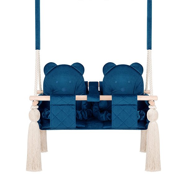 Altalena Doppia per Bambini in Blu Scuro - Altalena per Gemelli