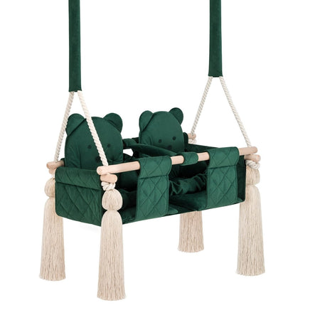Altalena Doppia per Bambini in Verde - Altalena per Gemelli