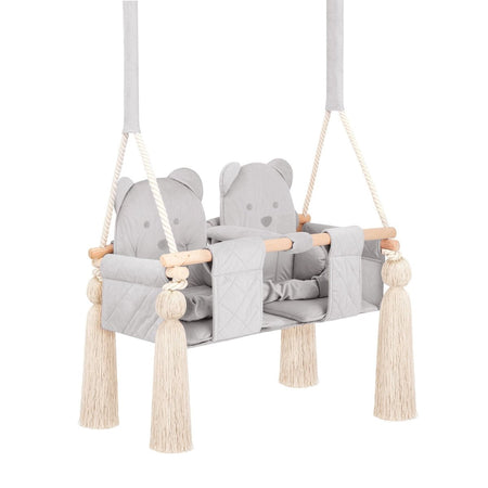 Altalena Doppia per Bambini in Grigio Chiaro - Altalena per Gemelli