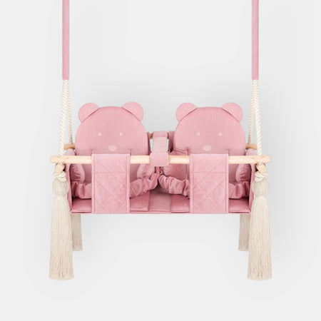 Altalena Doppia per Bambini in Rosa - Altalena per Gemelli