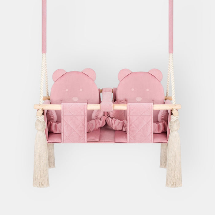 Altalena Doppia per Bambini in Rosa - Altalena per Gemelli