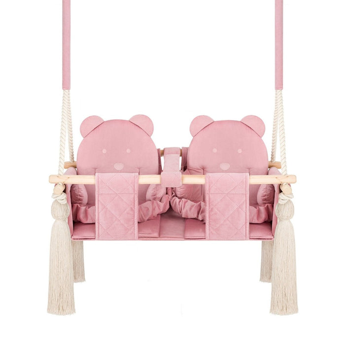 Altalena Doppia per Bambini in Rosa - Altalena per Gemelli