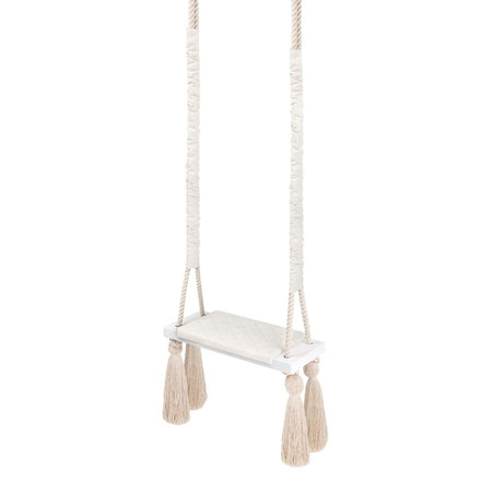 Altalena in Legno Massello per Bambini in Beige - Altalena Interno