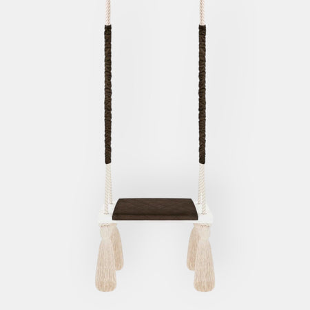 Altalena in Legno Massello per Bambini in Marrone - Altalena Interno
