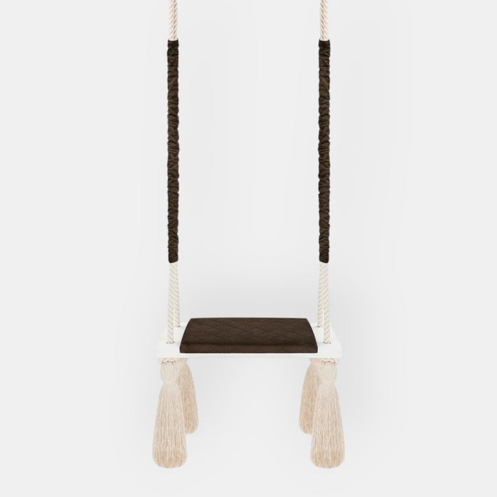 Altalena in Legno Massello per Bambini in Marrone - Altalena Interno