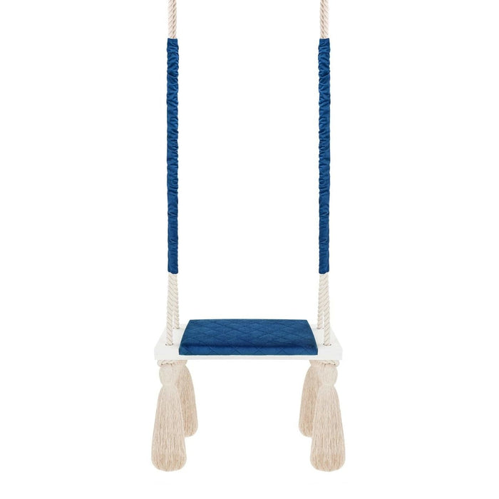 Altalena in Legno Massello per Bambini in Blu Scuro - Altalena Interno
