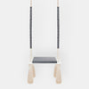Altalena in Legno Massello per Bambini in Grigio Scuro - Altalena Interno