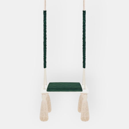 Altalena in Legno Massello per Bambini in Verde - Altalena Interno