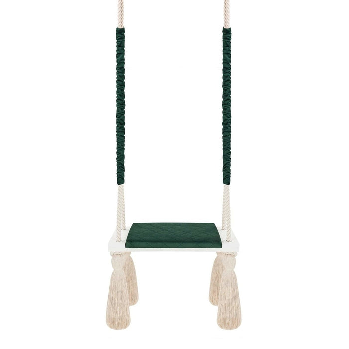 Altalena in Legno Massello per Bambini in Verde - Altalena Interno