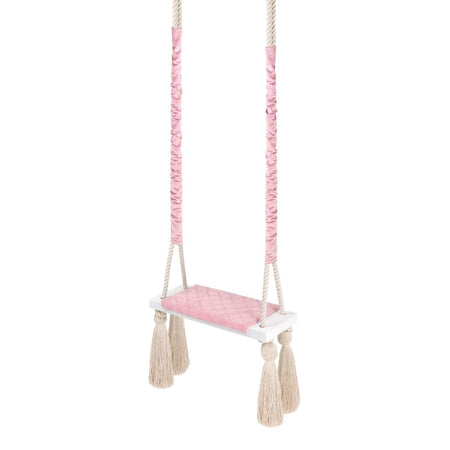 Altalena in Legno Massello per Bambini in Rosa - Altalena Interno