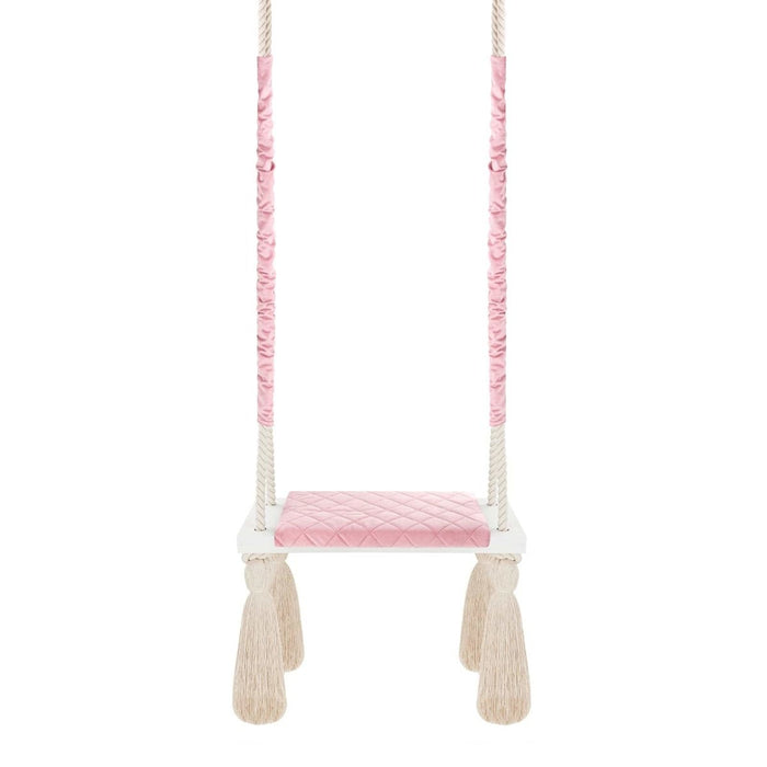 Altalena in Legno Massello per Bambini in Rosa - Altalena Interno