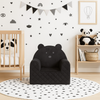Poltroncina Cameretta a Forma di Orso in Velluto Nero